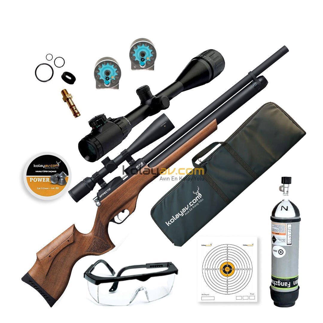 Huğlu Effecto PX-5 PRO Dürbün + Scuba PCP Havalı Tüfek 5.5mm (Full Set)