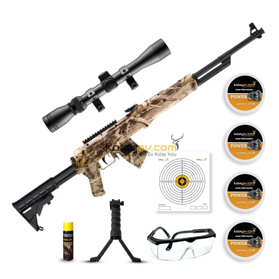 Ekol AKL 550 Kamuflaj Havalı Tüfek 5.5 mm (Full Set)