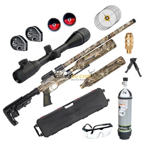 Kral PCP Puncher Jumbo Dazzle Kamuflaj Dürbün+Scuba Havalı Tüfek (Platinum Full Set)