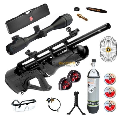 Hatsan Hercules Bully Long Dürbün+Scuba PCP Havalı Tüfek, 6.35mm (Platinum Full Set)