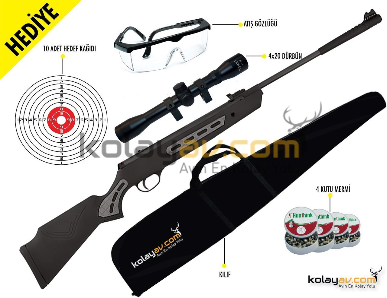 Hatsan Striker 1000S Vortex Havalı Tüfek, 5.5mm (Full Set)