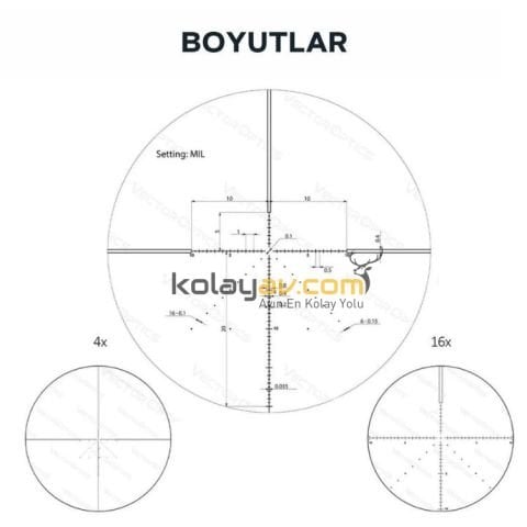 Vector Optics Veyron 4-16x44IR FFP Tüfek Dürbünü SCFF-38