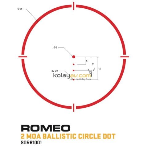 Sig Sauer ROMEO8H Balistik 1x38mm Red Dot Nişangah