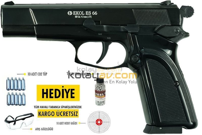 EKOL ES 66 Havalı Tabanca 4.5mm - Siyah