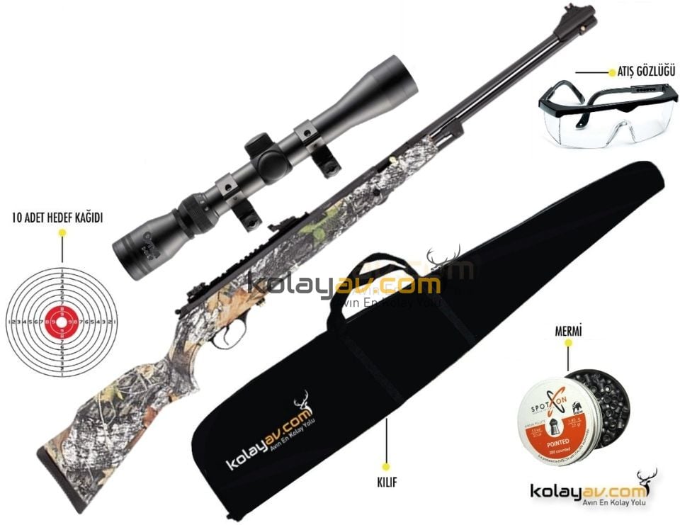 Hatsan Torpedo 105X Camo Havalı Tüfek, 6.35mm (Full Set)