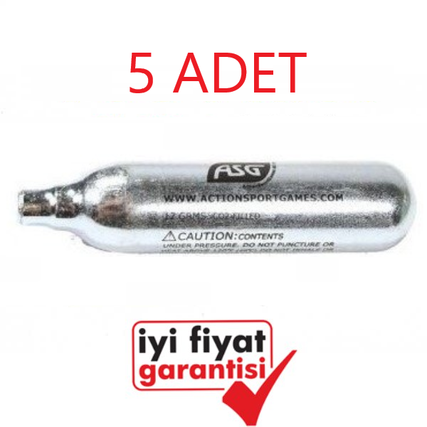 ASG 12 Gram Co2 Havalı Tabanca Tüpü - 5 Adet