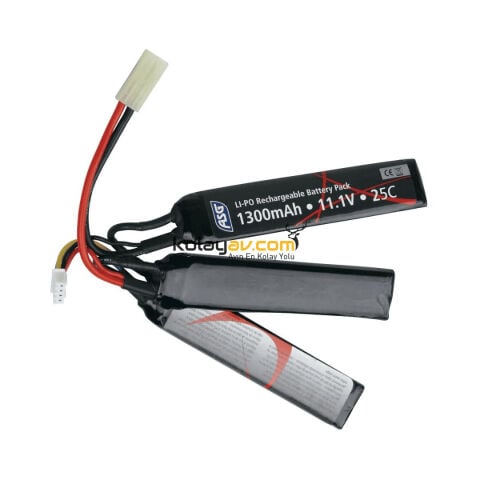 ASG 11.1V 1300mAh 14.43Wh Airsoft LiPo Pil (T-Plug)