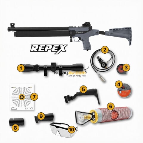 Hatsan REPEX Gri Yarı Otomatik PCP Havalı Tüfek 5.5mm (Full Set)