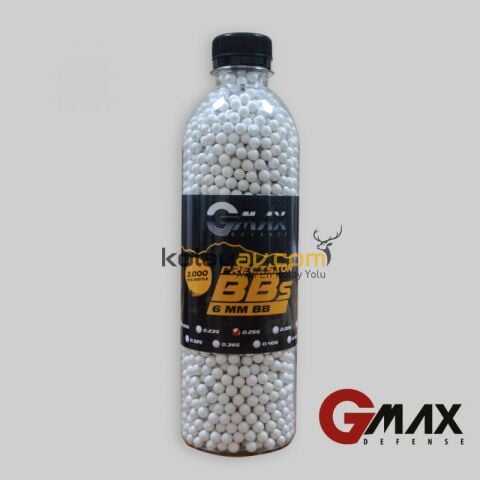 Gmax Airsoft Mermi BB 0.25gr 6mm 3000 Adet