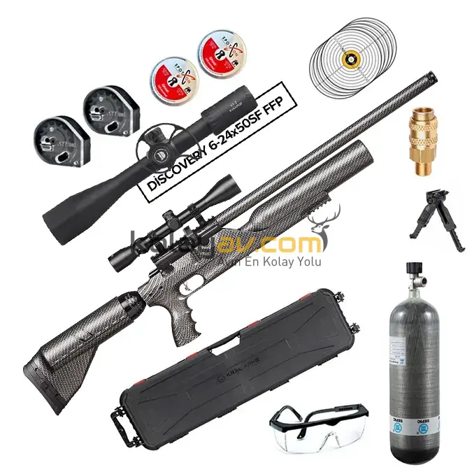Kral Puncher Bigmax X Carbon Scuba+Dürbün PCP Havalı Tüfek (Carbon Full Set)