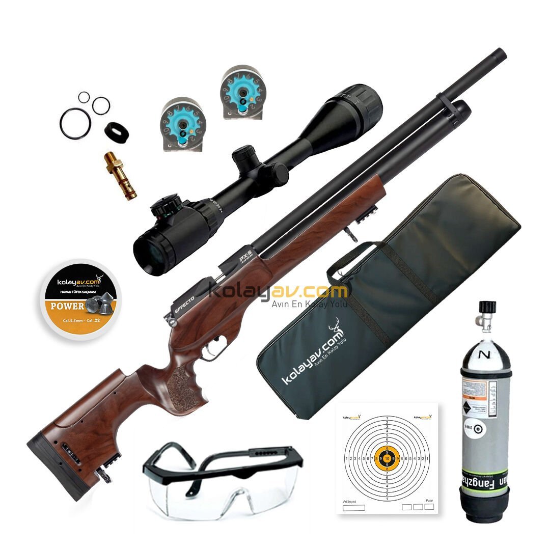 Huğlu Effecto PX-5 PRO Sport Dürbün + Scuba PCP Havalı Tüfek 5.5mm (Full Set)