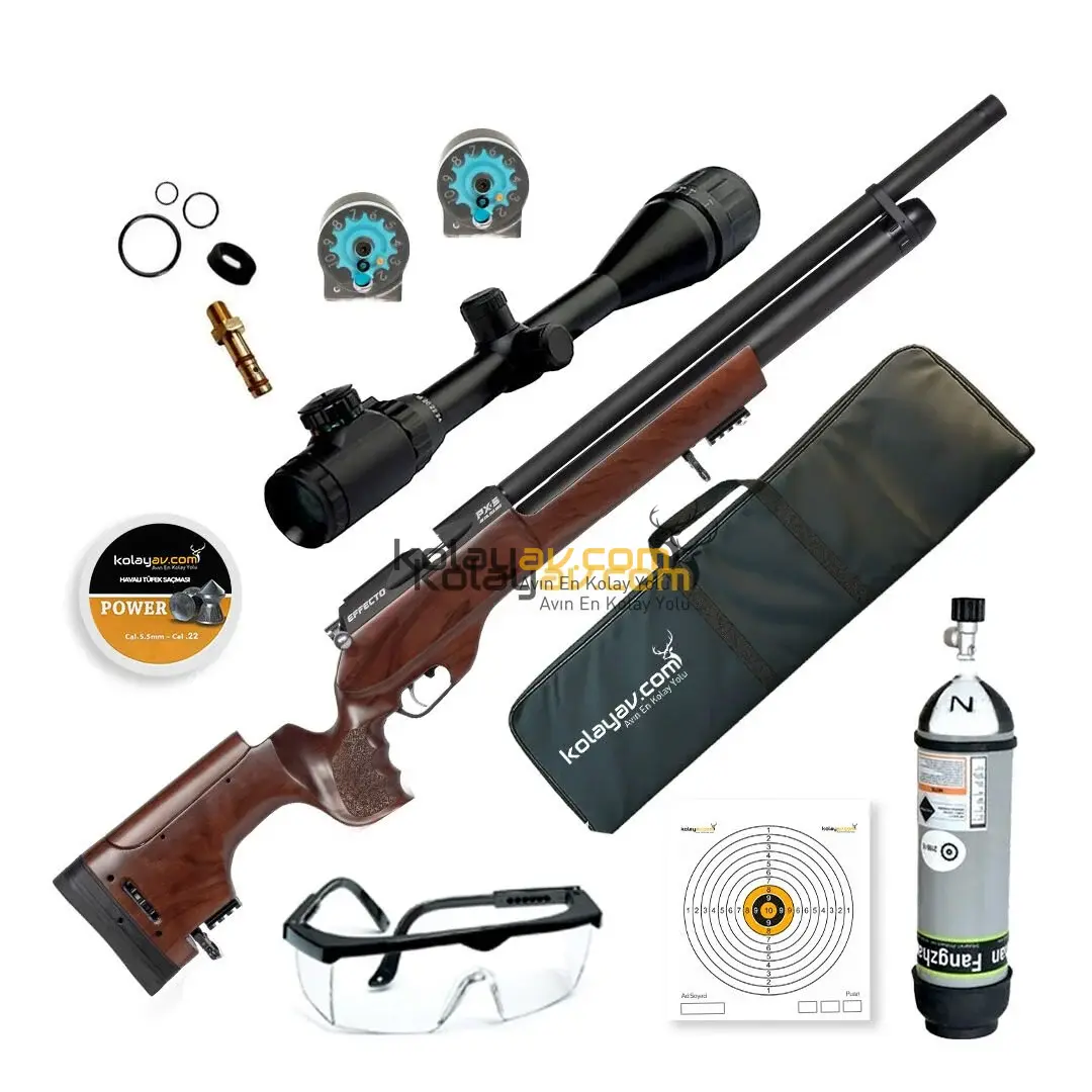 Huğlu Effecto PX-5 PRO Sport Dürbün + Scuba PCP Havalı Tüfek 5.5mm (Full Set)