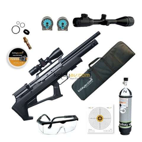 Huğlu Effecto Zeon LW Siyah Dürbün + Scuba PCP Havalı Tüfek 5.5mm (Full Set)