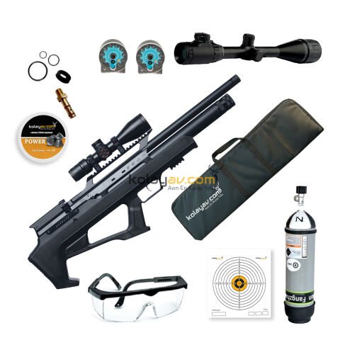 Huğlu Effecto Zeon LW Siyah Dürbün + Scuba PCP Havalı Tüfek 5.5mm (Full Set)