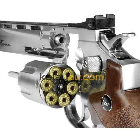 ASG Dan Wesson 8 İnç Silver Wood Havalı Tabanca