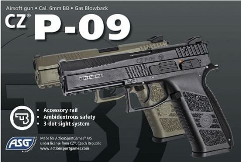 Asg CZ75 P09 Duty Blowback Green Gas Airsoft Tabanca