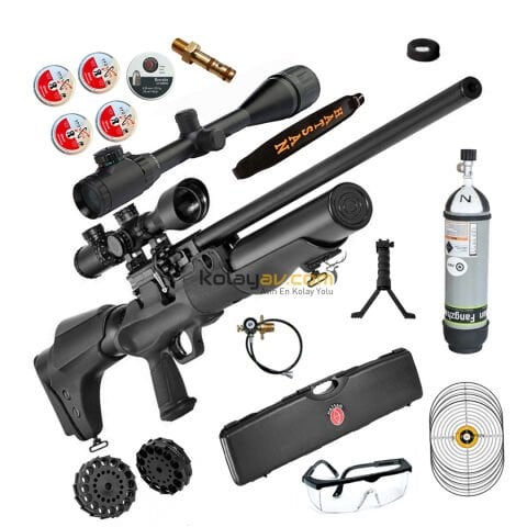 Hatsan Hercules 666 QE 6.35mm PCP Havalı Tüfek + Scuba + Dürbün