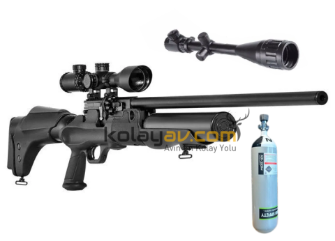 Hatsan Hercules 666 QE 6.35mm PCP Havalı Tüfek + Scuba + Dürbün