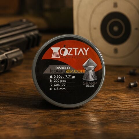 Öztay Sharp Grooved 4.5 mm 7.71 Gr Havalı Tüfek Saçma Pellet (200 Adet)
