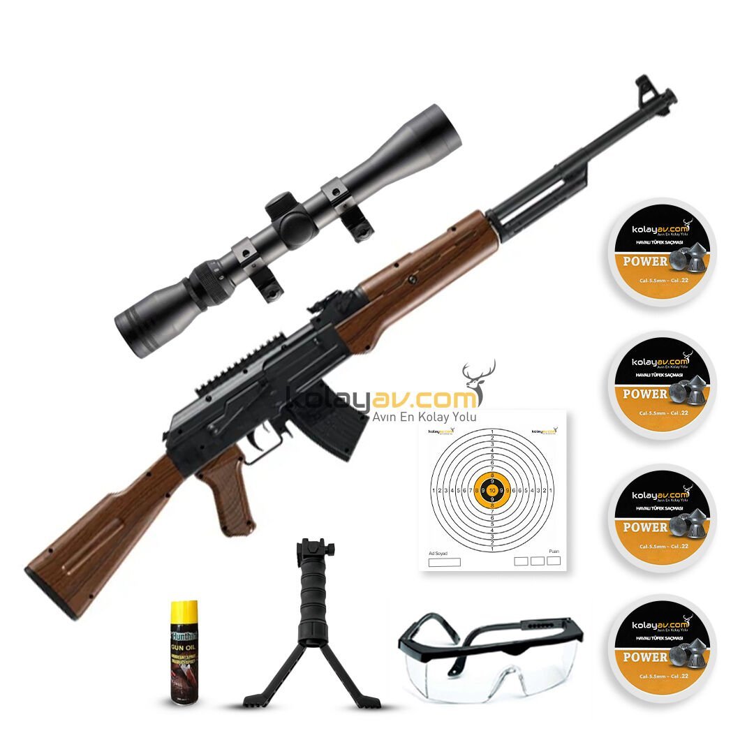 Ekol AK 550 Siyah Kahve Havalı Tüfek 5.5 mm (Full Set)