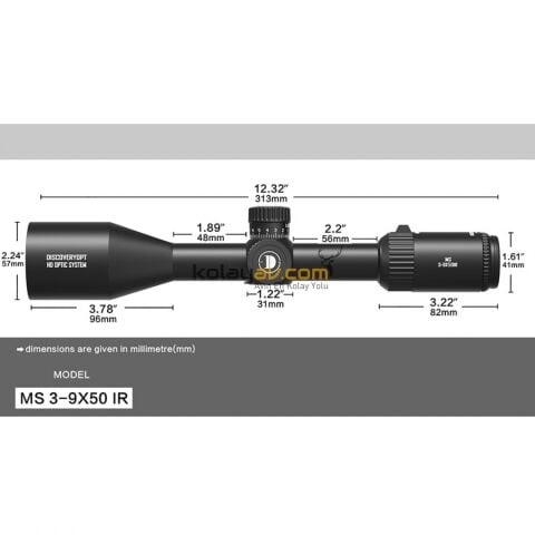 Discovery MS 3-9X50IR SFP 25.4mm Tüfek Dürbünü