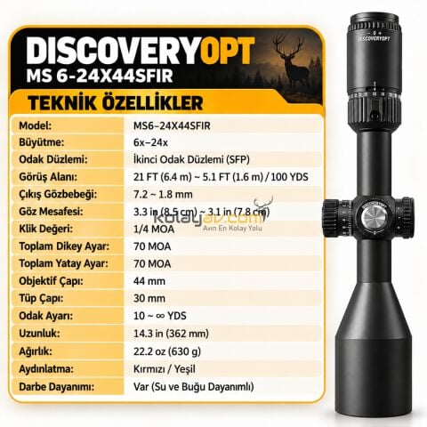 Discovery MS 6-24x44SFIR SFP 30mm Tüfek Dürbünü