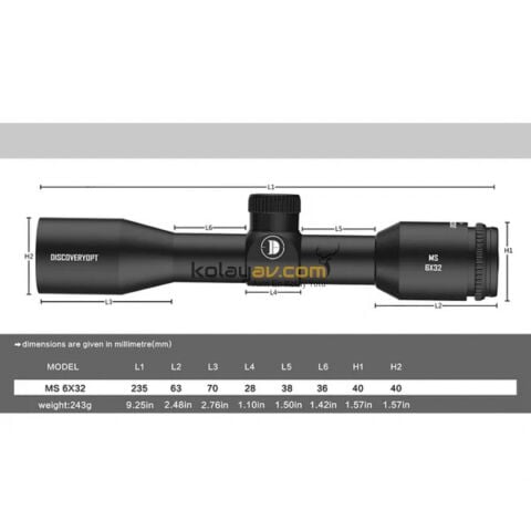 Discovery MS 6x32 SFP 25.4mm Tüfek Dürbünü