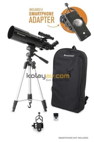 ​Celestron 22030 Travel Scope 80 Portable Teleskop ve Smartphone Adaptör