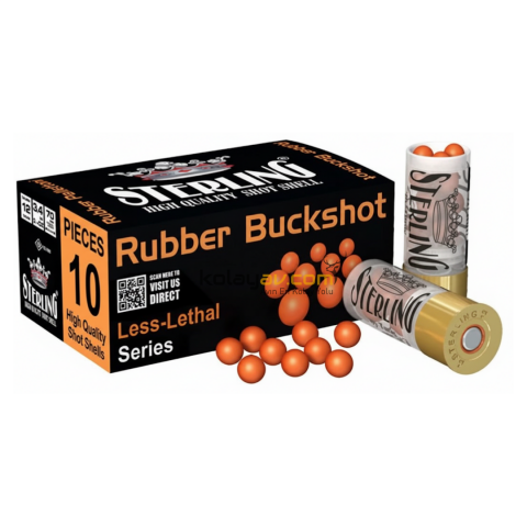 Sterling Rubber Kauçuk 9 Pellets 12 Cal Buckshot Savunma Fişeği