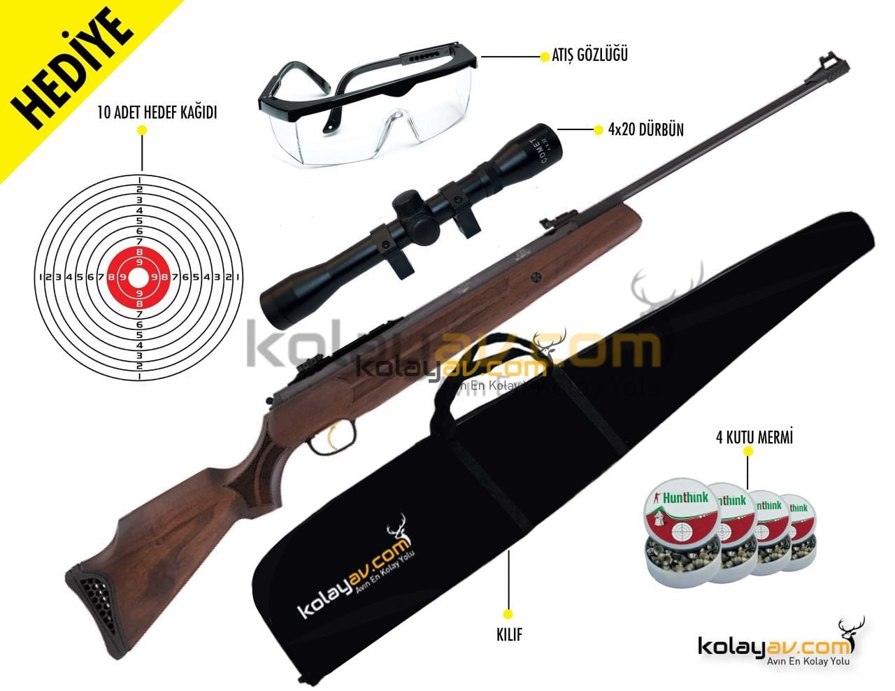 Hatsan Mod 135 Havalı Tüfek, 6.35mm (Full Set)