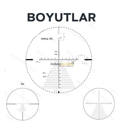Victoptics S4 6-24X50 FFP Paralaks Tüfek Dürbünü OPFF-02