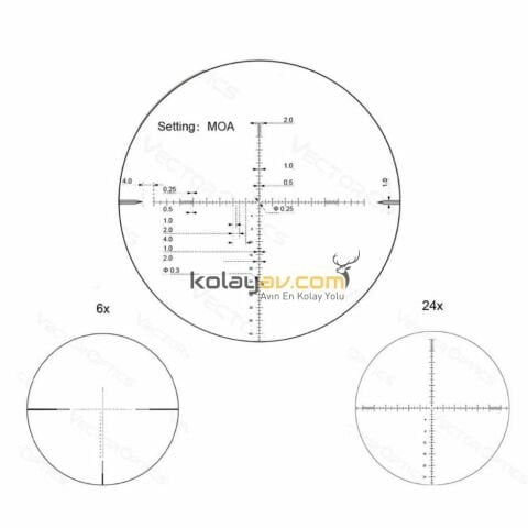 Vector Optics ORION PRO MAX 6-24X50 FFP Tüfek Dürbünü SCFF-44