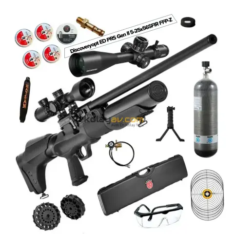 Hatsan Hercules 666 QE 6.35mm FFP Dürbün + Scuba PCP Havalı Tüfek (Pro Carbon Set)