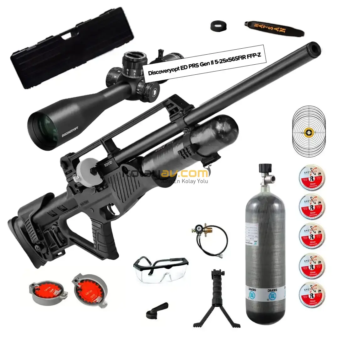 Hatsan Blitz Full AUTO 6.35 mm FFP Dürbün + Scuba PCP Havalı Tüfek (Pro Carbon Set)