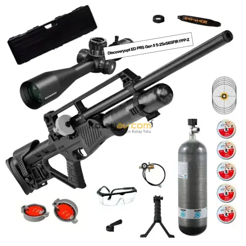 Hatsan Blitz Full AUTO 6.35 mm FFP Dürbün + Scuba PCP Havalı Tüfek (Pro Carbon Set)