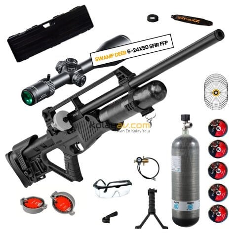 Hatsan Blitz Full AUTO 5.5mm FFP Dürbün + Scuba PCP Havalı Tüfek (Pro Carbon Set)