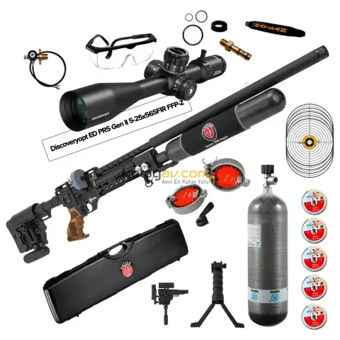 Hatsan Factor Sniper Long FFP Dürbün + Scuba PCP Havalı Tüfek, 6.35mm (Pro Carbon Set)