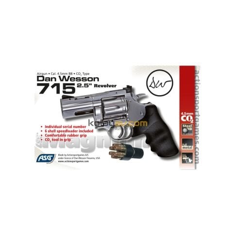 ASG Dan Wesson 715 Magnum 2.5'' Gümüş Toplu Co2 Havalı Tabanca