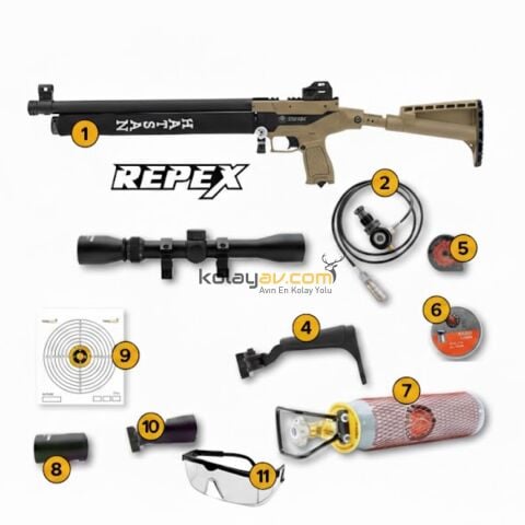 Hatsan REPEX FDE(Çöl) Yarı Otomatik PCP Havalı Tüfek (Full Set)