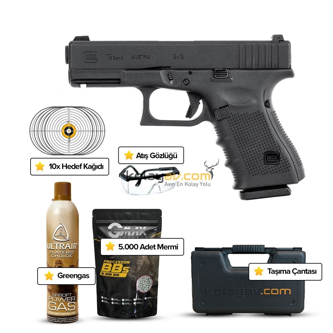 UMAREX Glock 19 Gen 4 Blowback Airsoft Tabanca (Greengas)