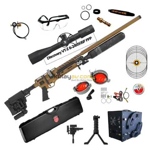 Hatsan Factor Sniper L Long FDE SFP Dürbün + Kompresör PCP Havalı Tüfek, 6.35mm (Limitsiz Full Set)