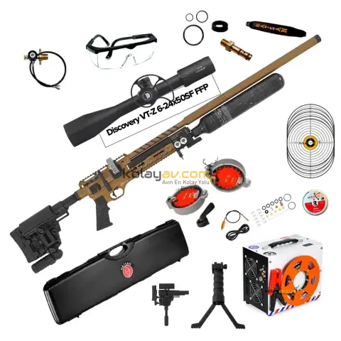 Hatsan Factor Sniper L Long FDE SFP Dürbün + Kompresör PCP Havalı Tüfek, 6.35mm (Limitsiz Full Set)