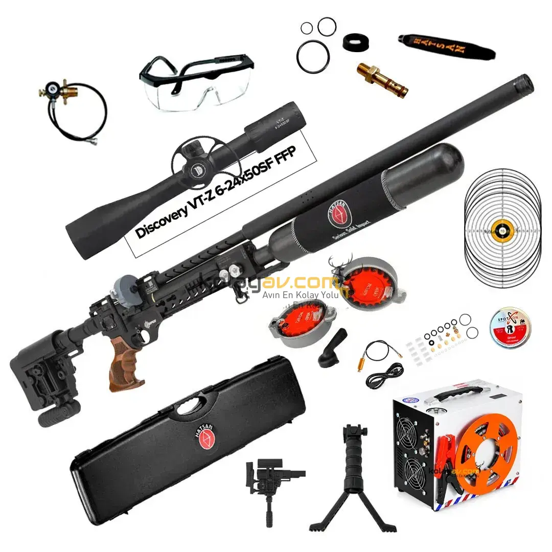 Hatsan Factor Sniper Long Dürbün+Kompresör PCP Havalı Tüfek, 6.35mm (Limitsiz Full Set)
