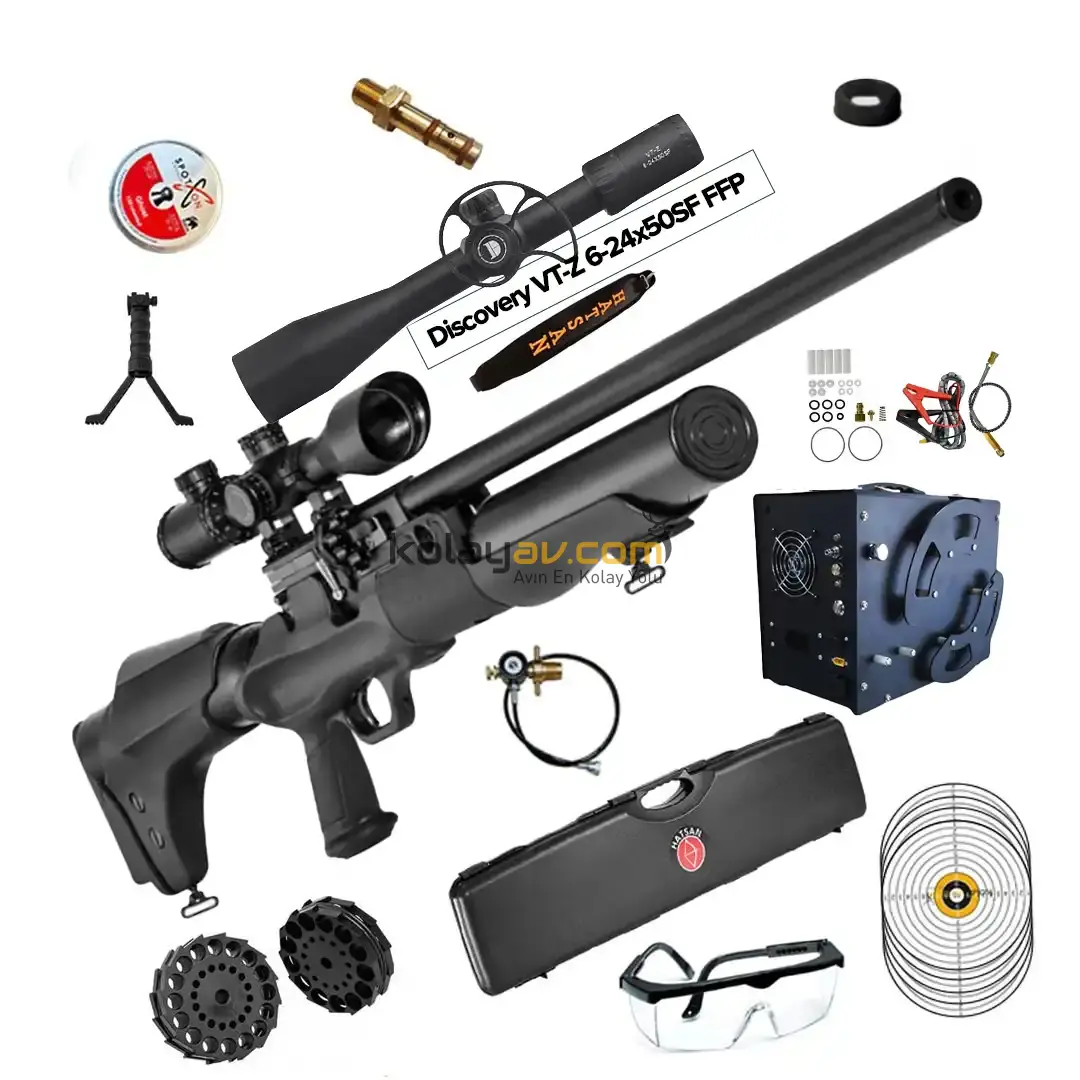Hatsan Hercules 666 QE 6.35mm SFP Dürbün + Kompresörlü PCP Havalı Tüfek (Limitsiz Full Set)