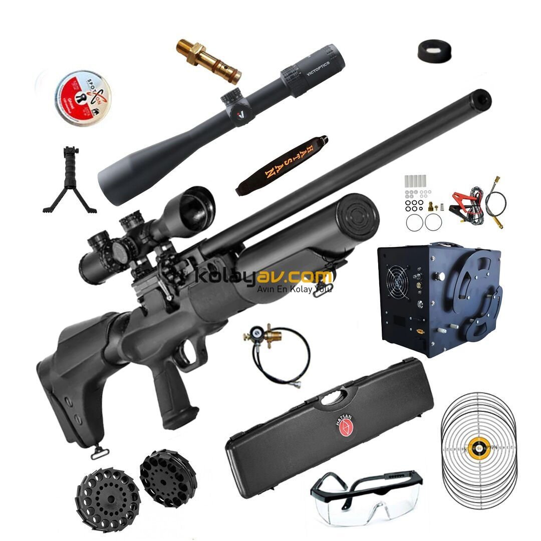 Hatsan Hercules 666 QE 6.35mm SFP Dürbün + Kompresörlü PCP Havalı Tüfek (Limitsiz Full Set)