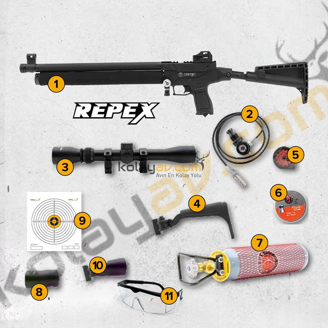 Hatsan REPEX Yarı Otomatik PCP Havalı Tüfek 6.35mm (Full Set)