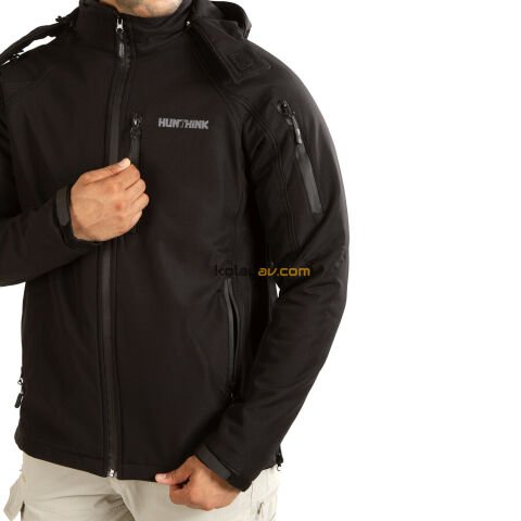 Hunthink Softshell Polar Taktik Mont Siyah - X Large