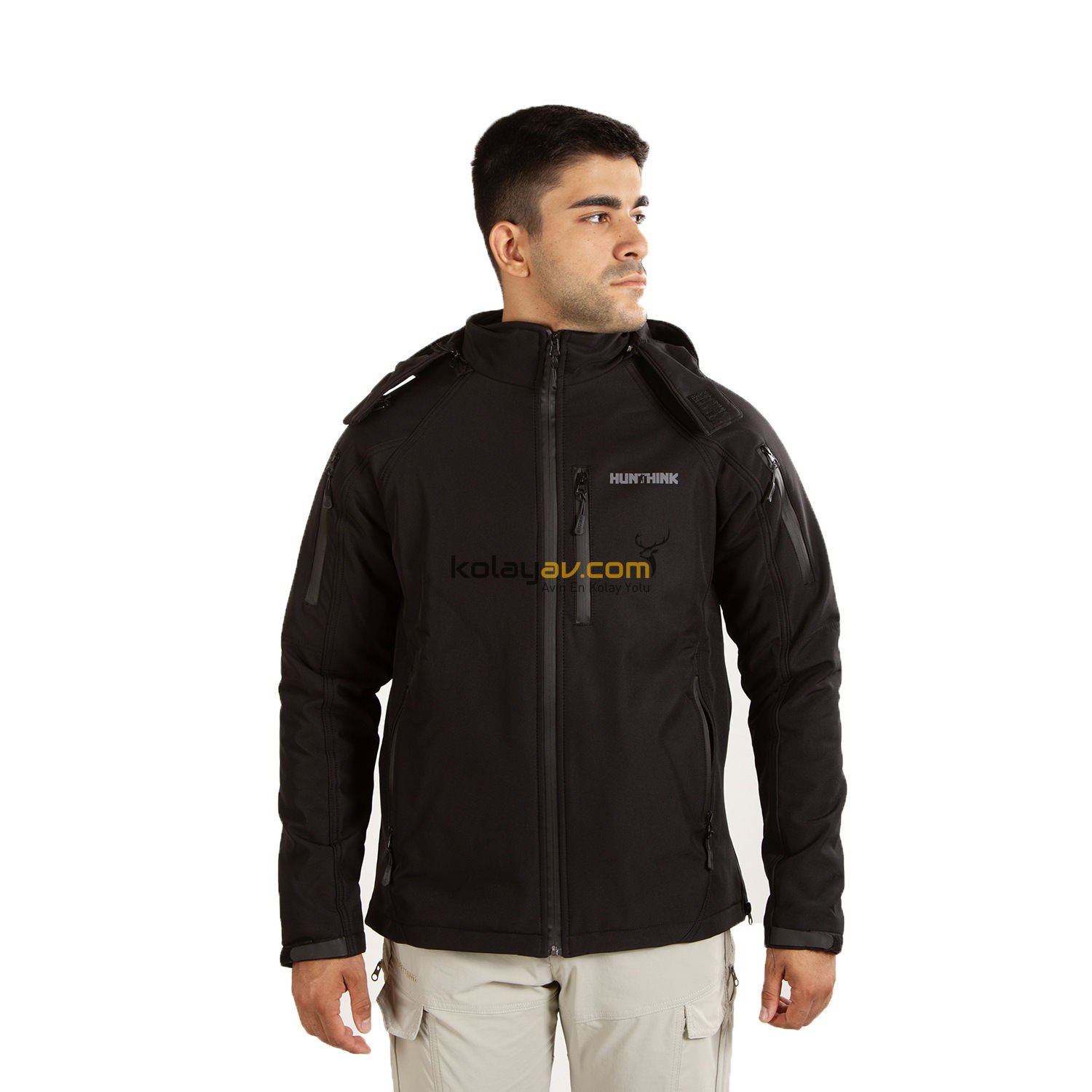 Hunthink Softshell Polar Taktik Mont Siyah - X Large