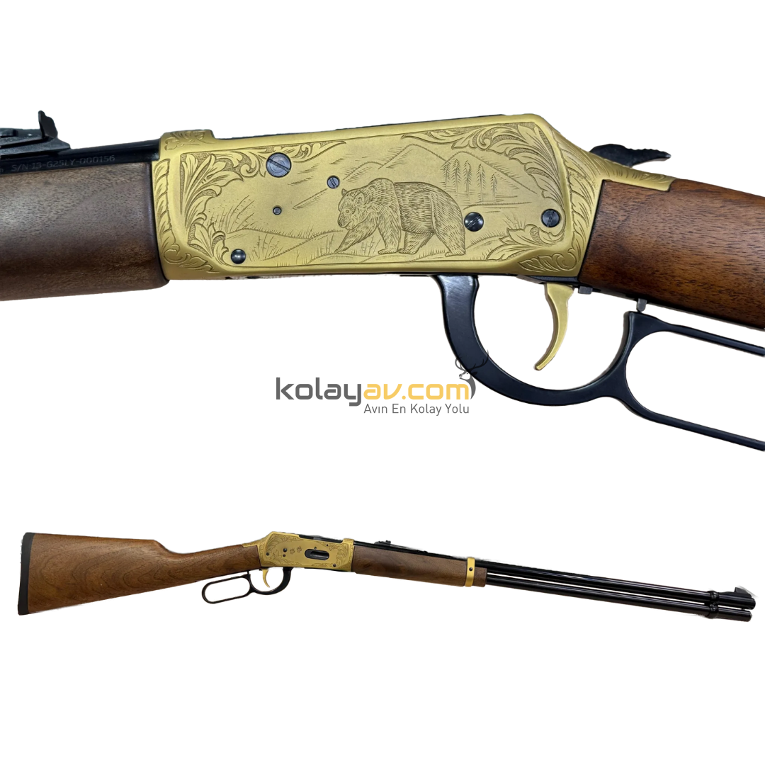Haniç Bear Engraved Gold Lever Action(Levyeli) 36 Kalibre Av Tüfeği
