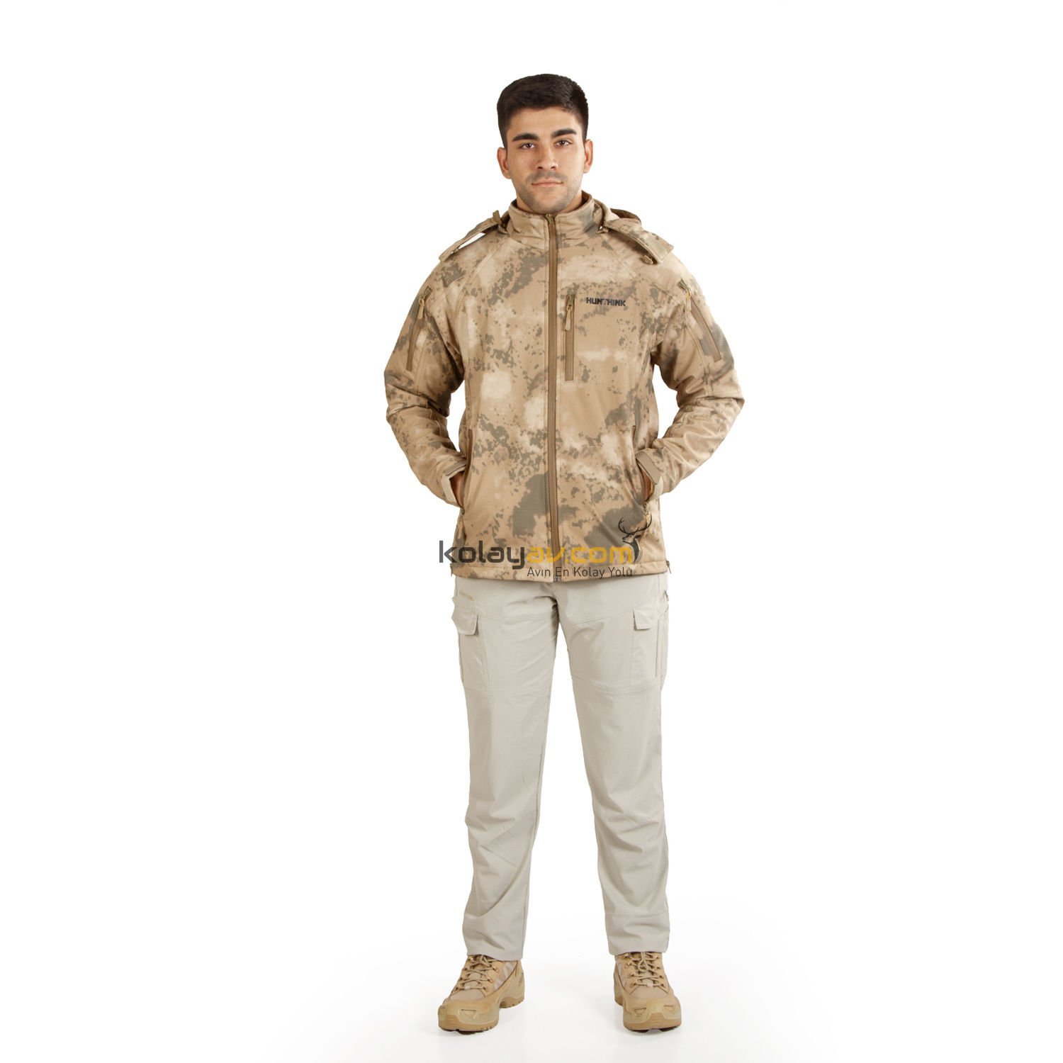 Hunthink Softshell Polar Taktik Mont Kamuflaj- Small